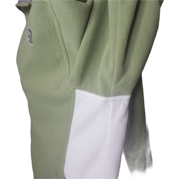 The North Face Light Green Fleece Full Zip Jacket Women's Size Large White Sides - Picture 11 of 16